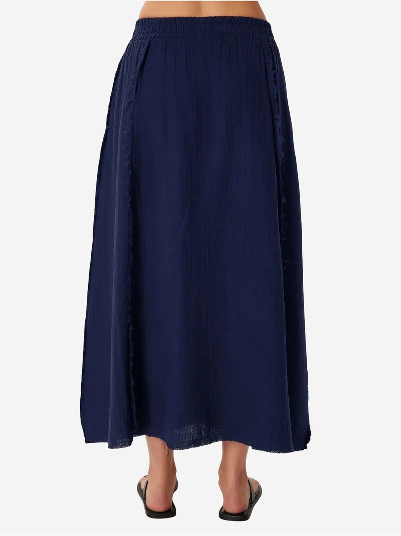 Set in cotone con blusa senza maniche e gonna a gamba ampia istanbul Blu marino - Kiabi