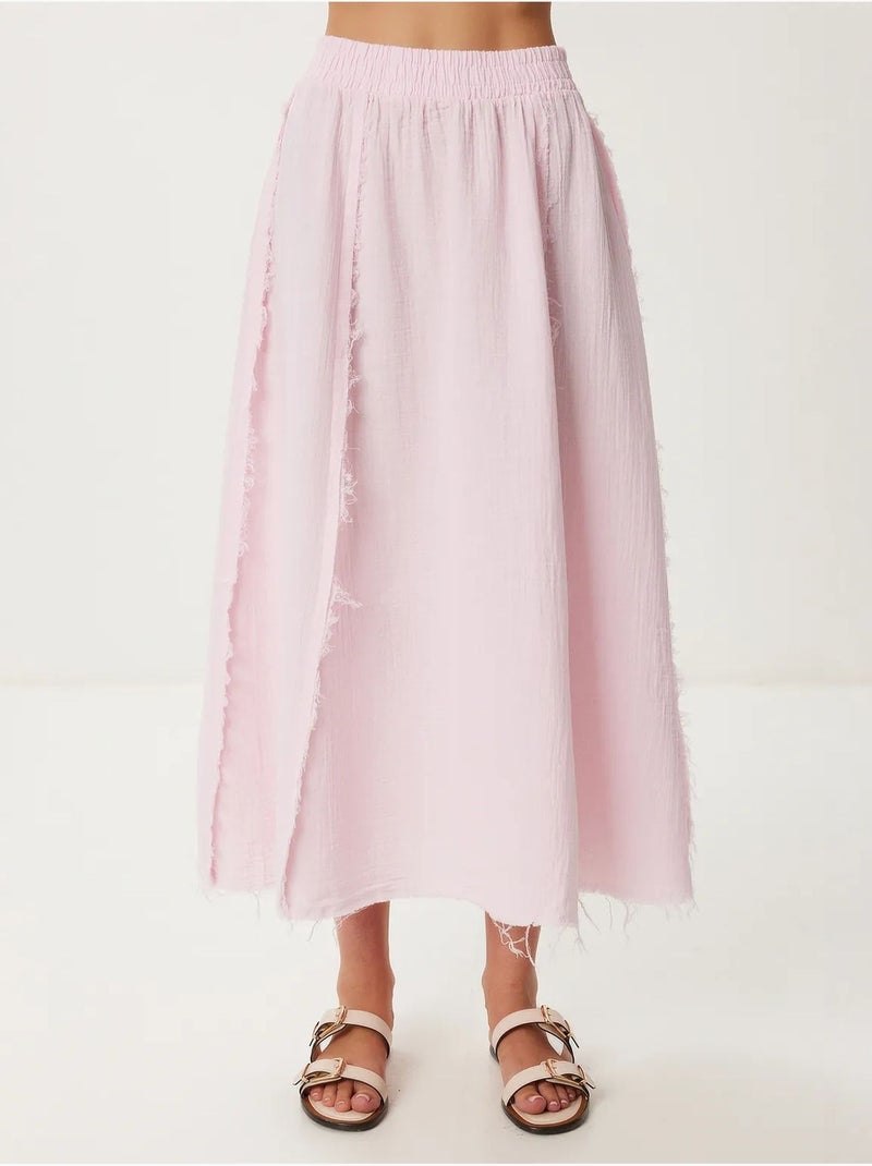 Set in cotone con blusa senza maniche e gonna a gamba ampia istanbul Rosa chiaro - Kiabi