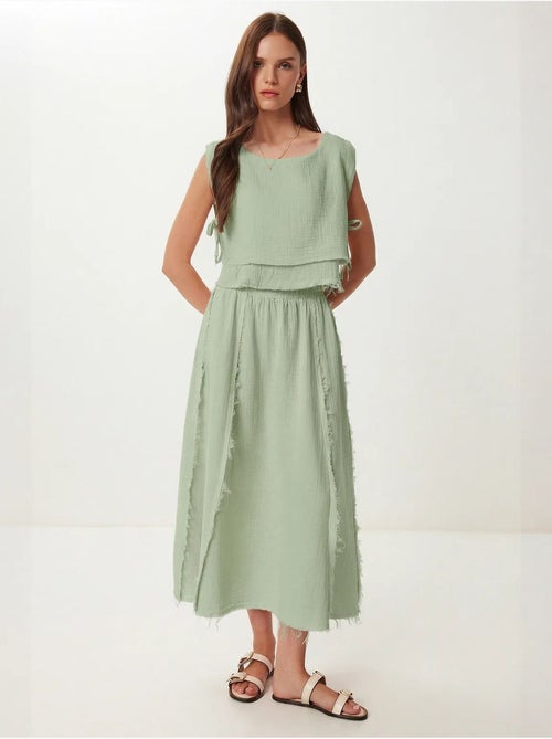 Set in cotone con blusa senza maniche e gonna a gamba ampia istanbul - Kiabi Set in cotone con blusa senza maniche e gonna a gamba ampia istanbul - Kiabi