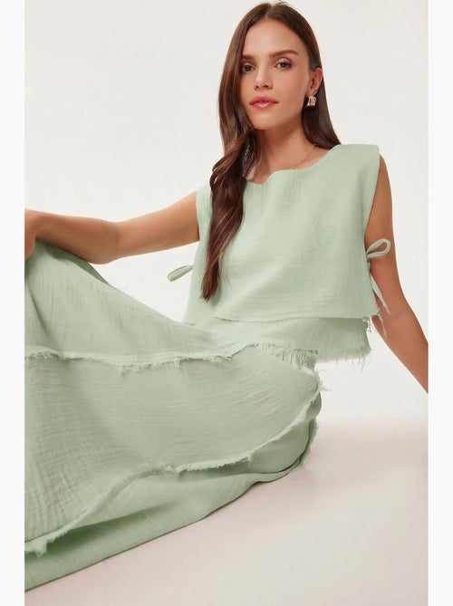 Set in cotone con blusa senza maniche e gonna a gamba ampia istanbul - Kiabi Set in cotone con blusa senza maniche e gonna a gamba ampia istanbul - Kiabi