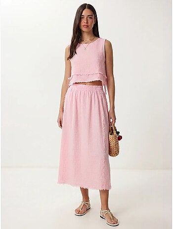 Set in cotone con blusa senza maniche e gonna midi istanbul