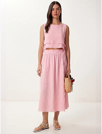 Set in cotone con blusa senza maniche e gonna midi istanbul