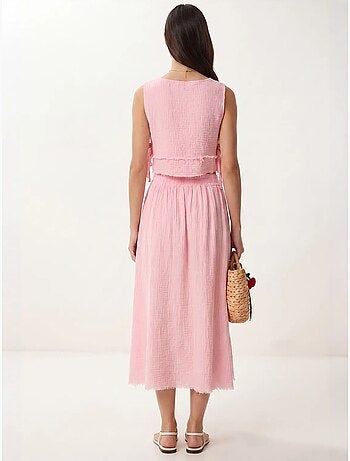 Set in cotone con blusa senza maniche e gonna midi istanbul
