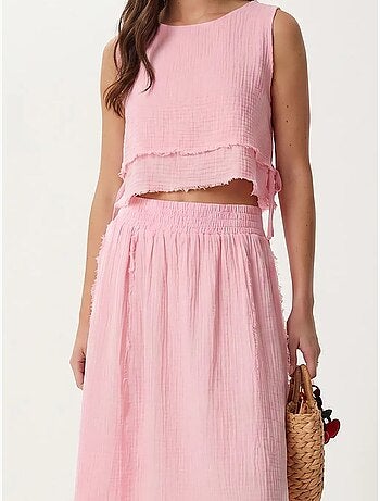 Set in cotone con blusa senza maniche e gonna midi istanbul