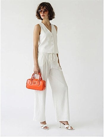 Set in cotone con gilet e pantaloni a gamba larga lucci