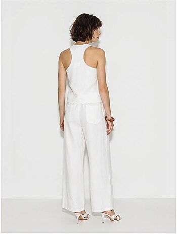 Set in cotone con gilet e pantaloni a gamba larga lucci