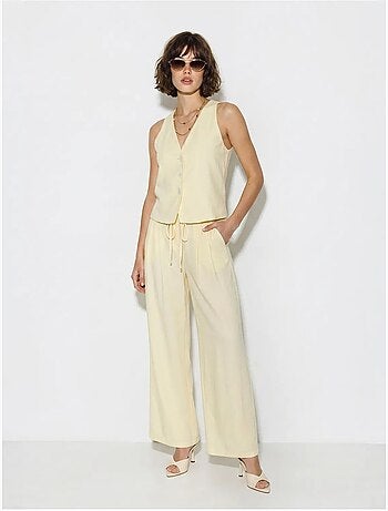 Set in cotone con gilet e pantaloni a gamba larga lucci