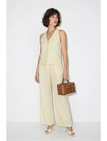 Set in cotone con gilet e pantaloni a gamba larga lucci