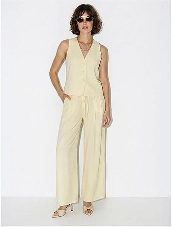 Set in cotone con gilet e pantaloni a gamba larga lucci