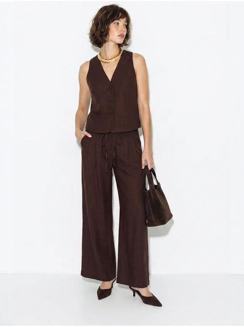 Set in cotone con gilet e pantaloni a gamba larga lucci - Kiabi Set in cotone con gilet e pantaloni a gamba larga lucci - Kiabi