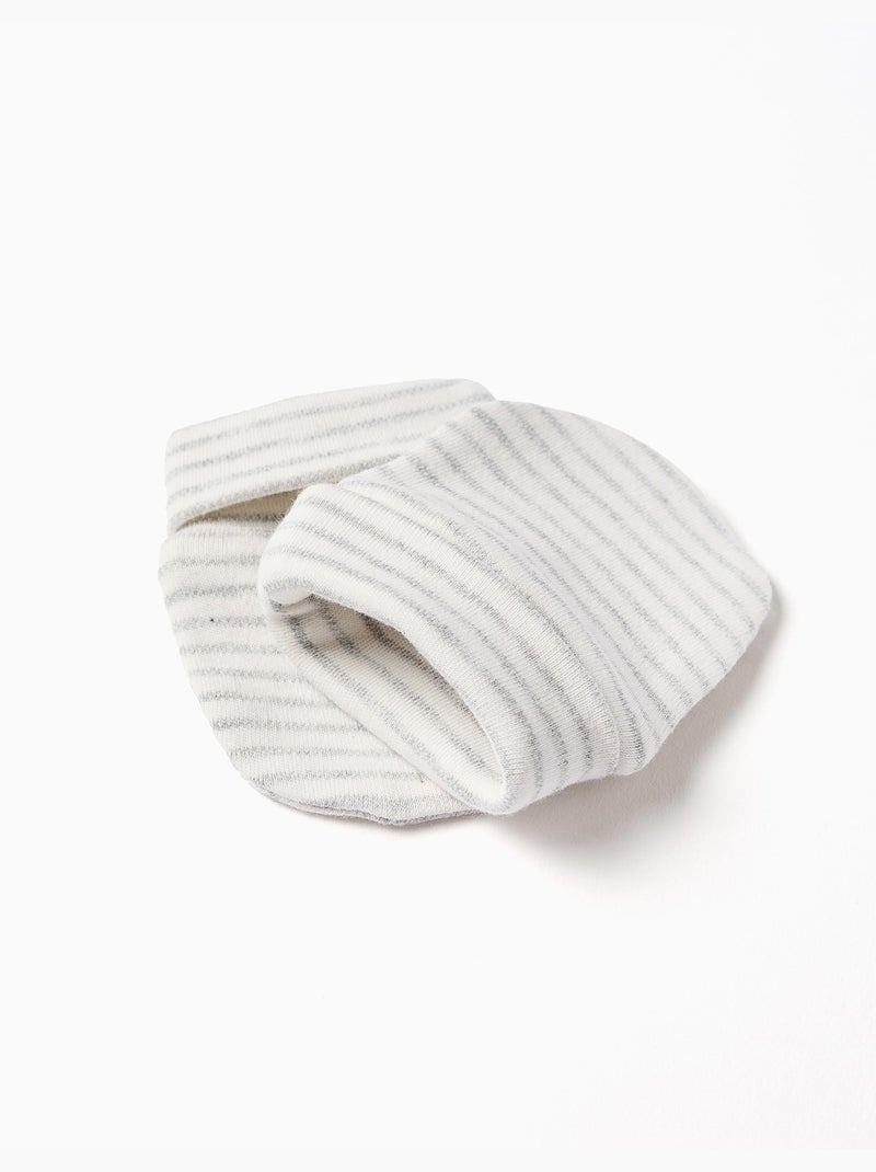 Set in cotone di berretto + guanti a righe Grigio bianco - Kiabi