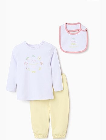 Set in cotone di Pigiami + bavaglino