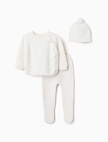 Set in maglia di cotone 3 pezzi