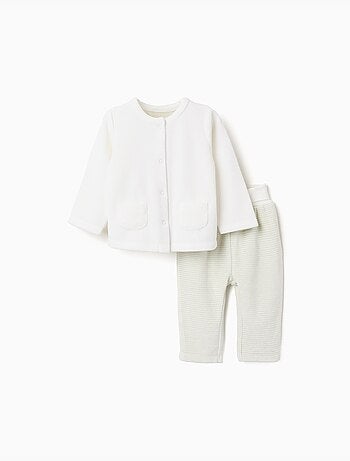 Set in velluto di maglione + pantaloni a righe