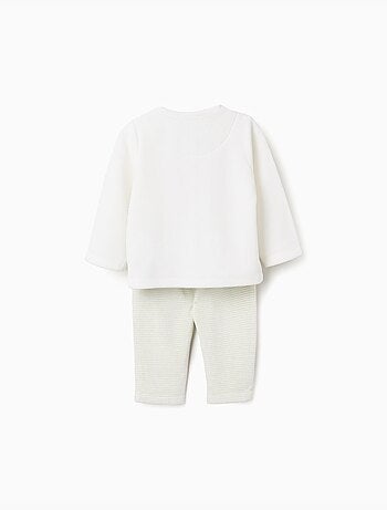 Set in velluto di maglione + pantaloni a righe