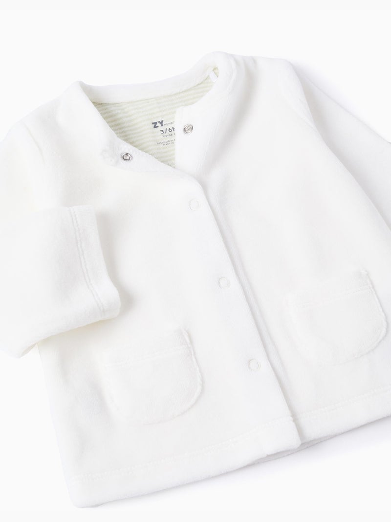 Set in velluto di maglione + pantaloni a righe Bianco - Kiabi