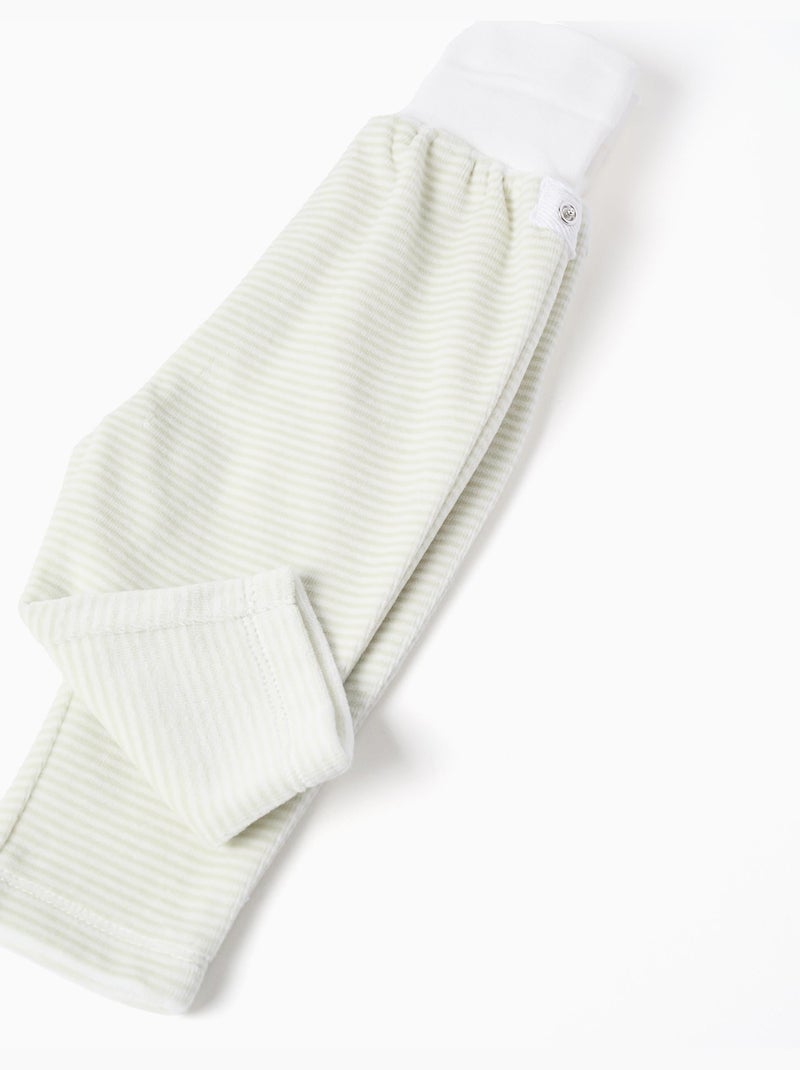 Set in velluto di maglione + pantaloni a righe Bianco - Kiabi