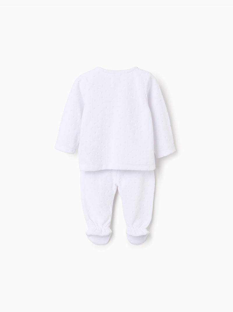 Set in velluto di maglione + pantaloni con piedini Bianco - Kiabi