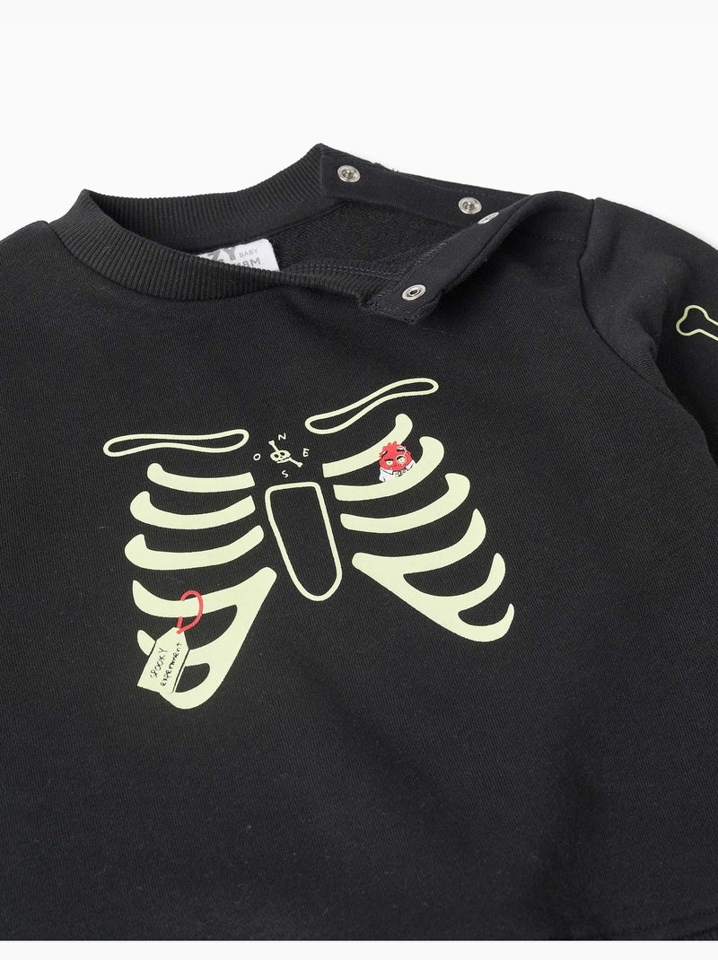 Set jogging in pile con stampa che si illumina al buio Nero Nero - Kiabi