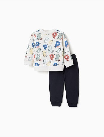 Set jogging stampato con lettere