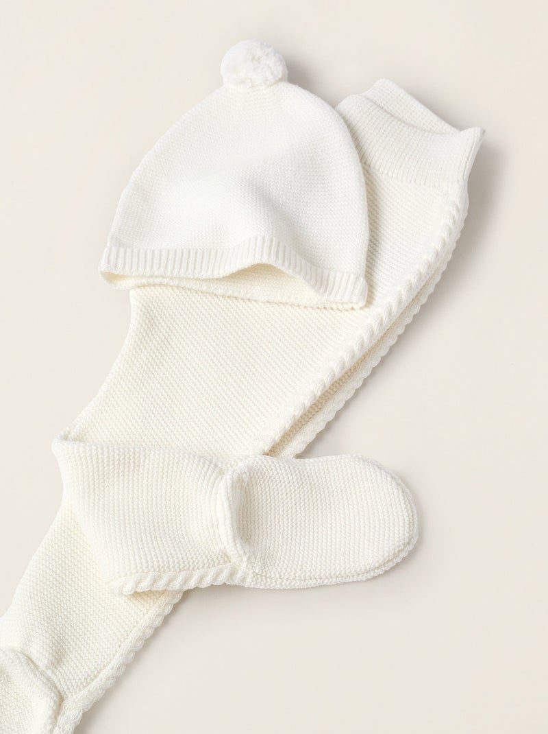 Set lavorato a maglia 3 pezzi Bianco - Kiabi