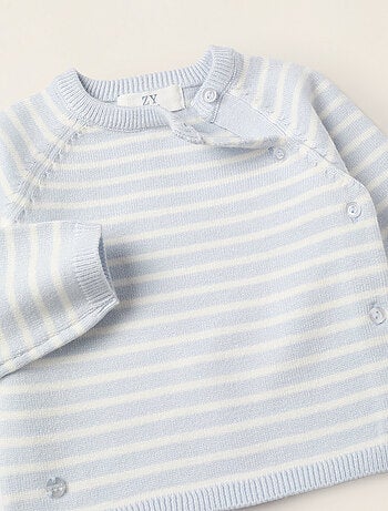 Set lavorato a maglia a righe