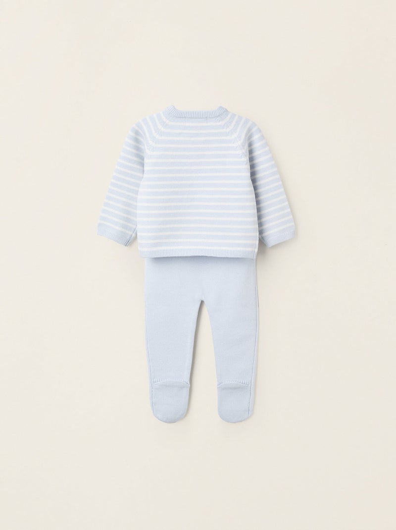 Set lavorato a maglia a righe Blu chiaro - Kiabi