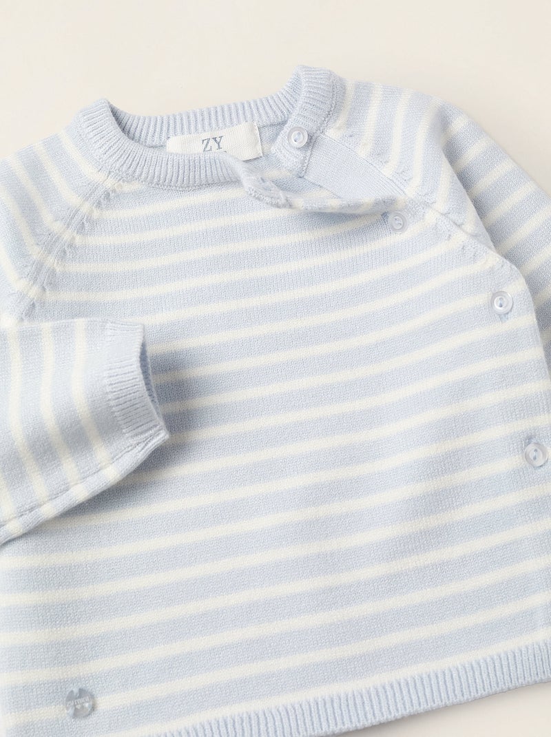Set lavorato a maglia a righe Blu chiaro - Kiabi