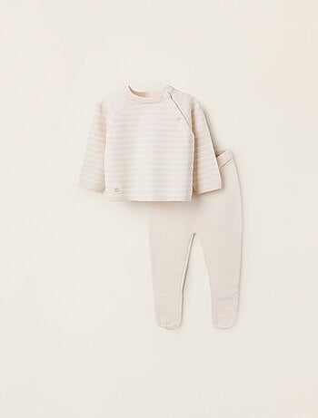 Set lavorato a maglia a righe