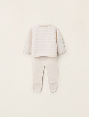 Set lavorato a maglia a righe