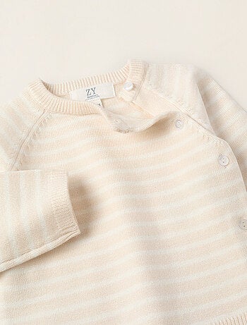 Set lavorato a maglia a righe