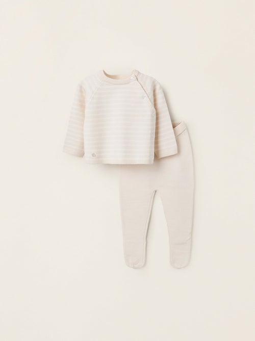 Set lavorato a maglia a righe - Kiabi