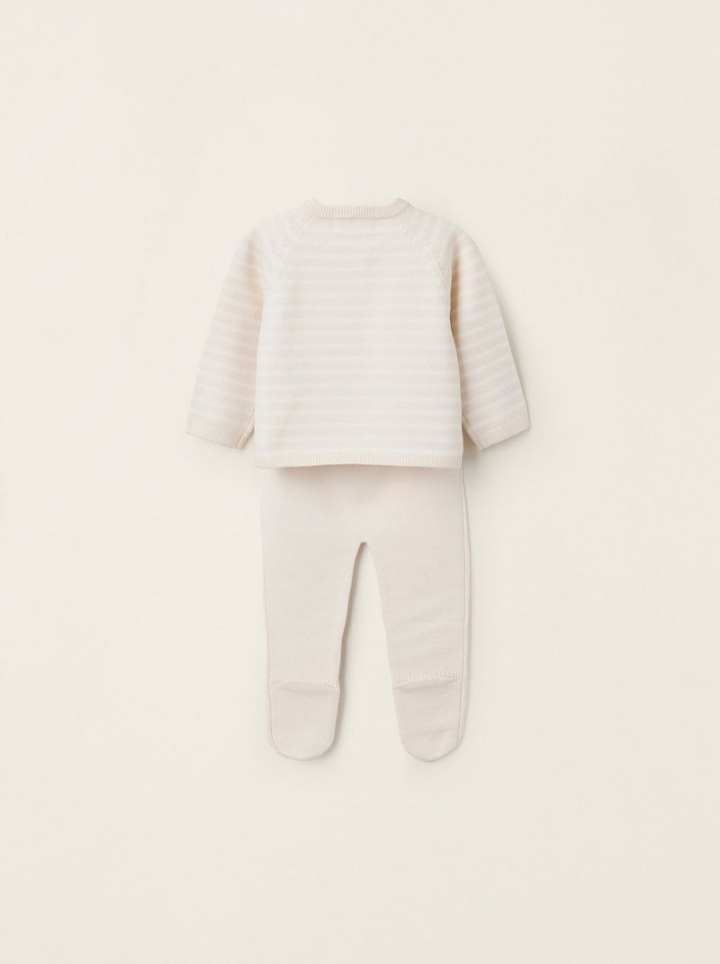 Set lavorato a maglia a righe Grigio chiaro - Kiabi