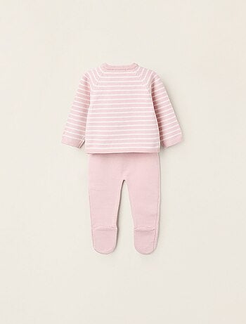 Set lavorato a maglia a righe