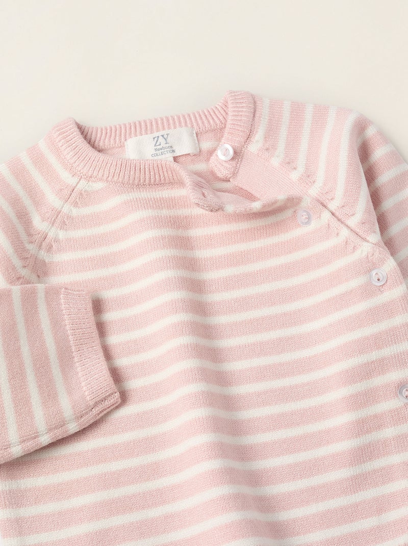 Set lavorato a maglia a righe Rosa - Kiabi