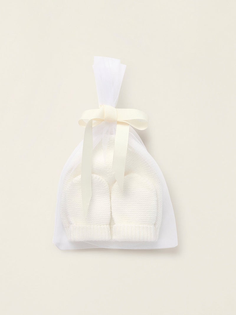 Set lavorato a maglia berretto + guanti Bianco - Kiabi
