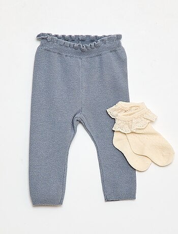Completo Legging fantasia + calzino in pizzo