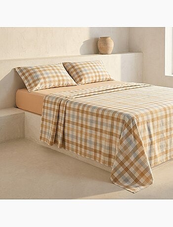 Set lenzuola 100% cotone a quadretti Vichy, include federa - Gamusi