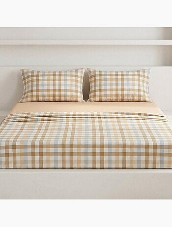 Set lenzuola 100% cotone a quadretti Vichy, include federa - Gamusi