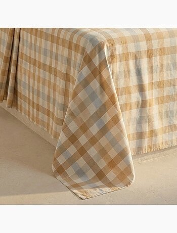 Set lenzuola 100% cotone a quadretti Vichy, include federa - Gamusi