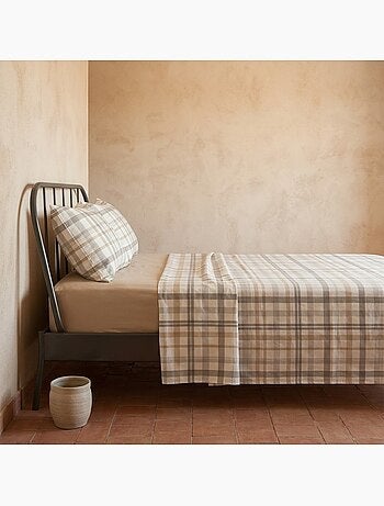 Set lenzuola 100% cotone a quadretti Vichy, include federa - Gamusi