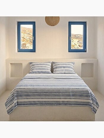 Set lenzuola 100% cotone a righe, include federa - Gamusi