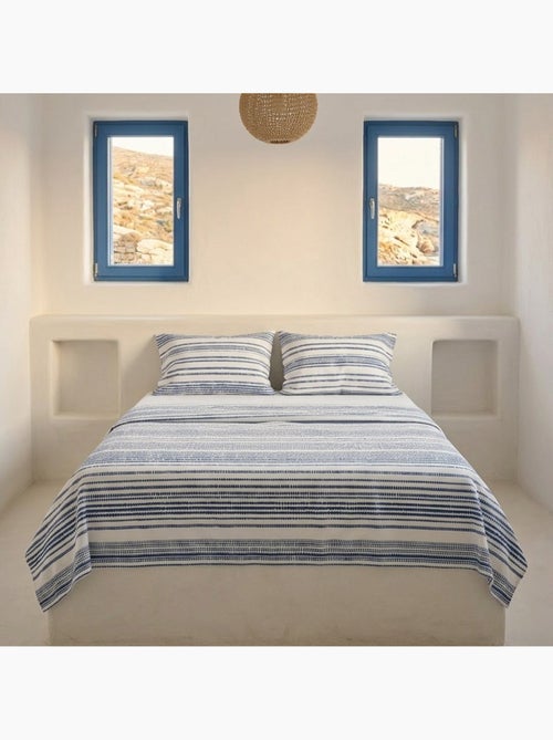 Set lenzuola 100% cotone a righe, include federa - Gamusi - Kiabi