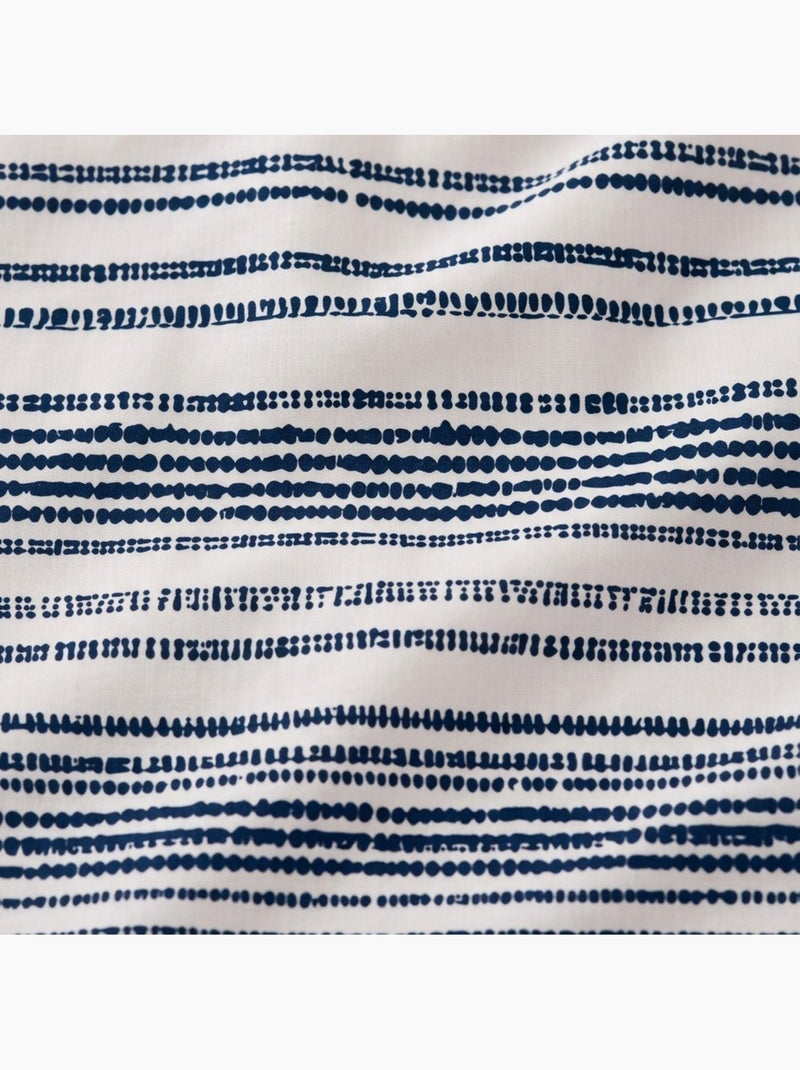 Set lenzuola 100% cotone a righe, include federa - Gamusi Bianco Blu - Kiabi