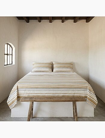 Set lenzuola 100% cotone a righe, include federa - Gamusi