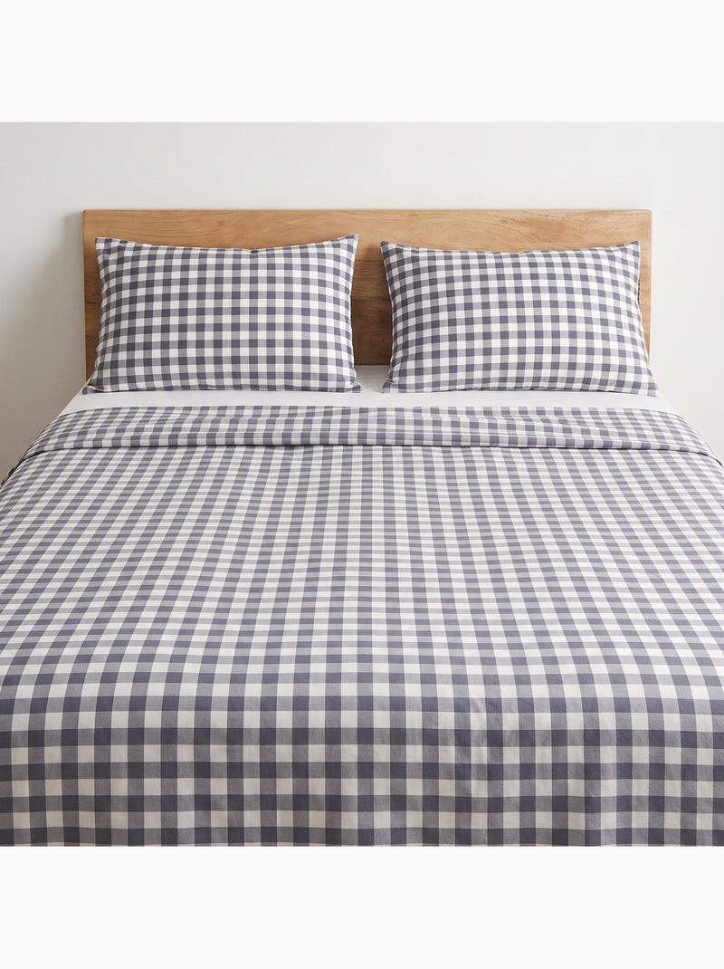 Set lenzuola 100% cotone con federa/e, quadretti vichy - gamusi. Blu - Kiabi