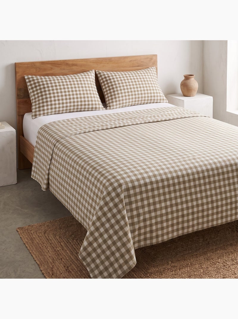 Set lenzuola 100% cotone con federa/e, quadretti vichy - gamusi. Verde - Kiabi