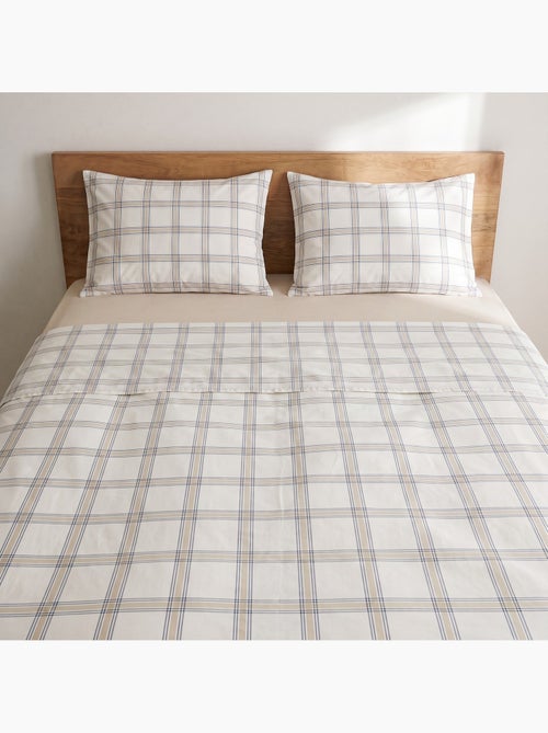 Set lenzuola 100% cotone con federa/e, quadri finestra - gamusi. - Kiabi
