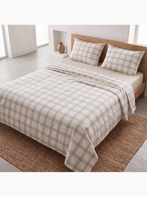 Set lenzuola 100% cotone con federa/e, quadri finestra - gamusi. - Kiabi
