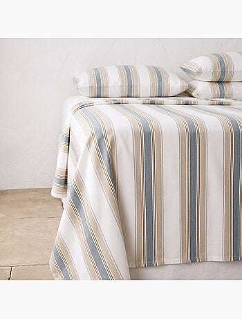 Set lenzuola 100% cotone con federa/e, righe larghe - gamusi.